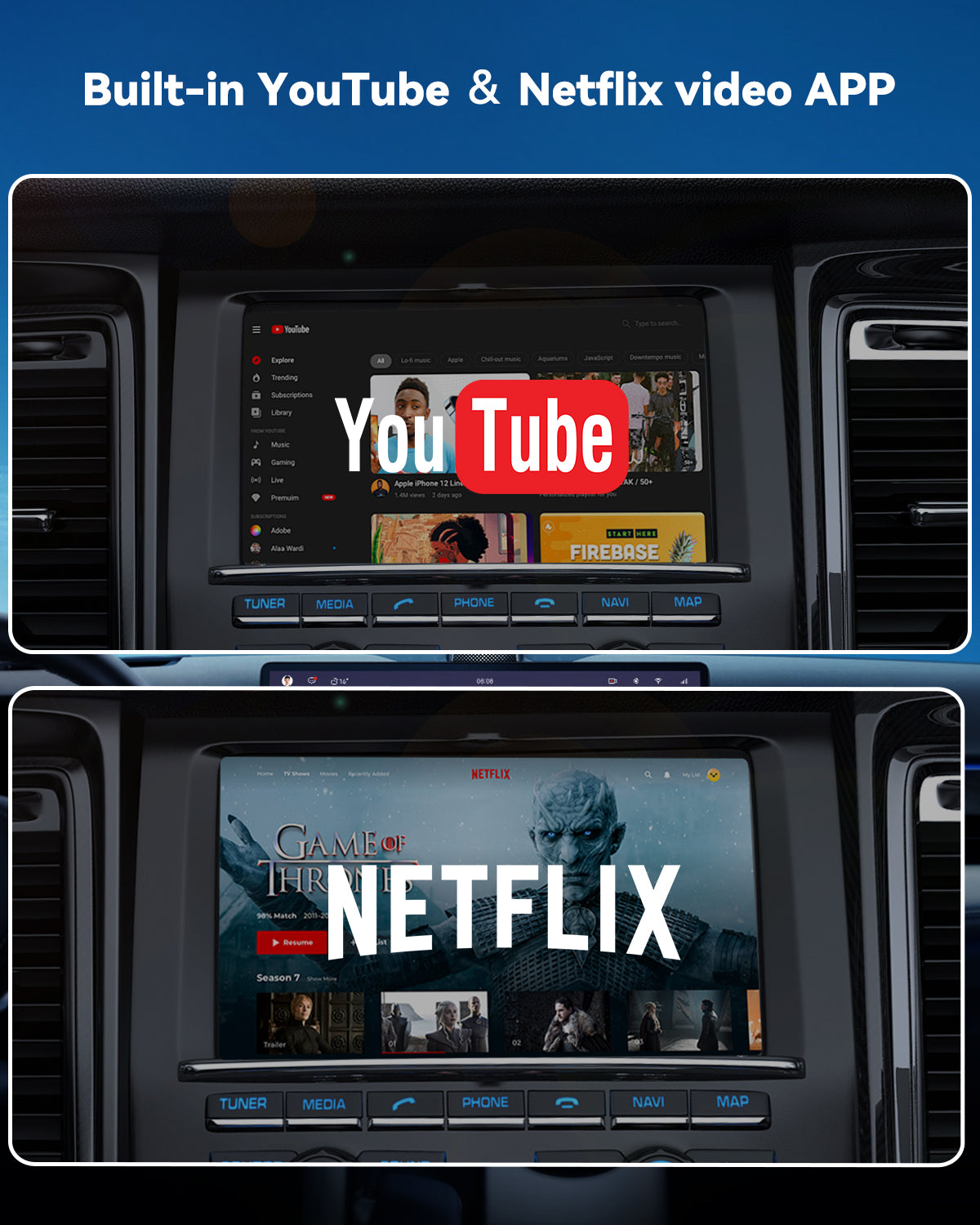 Spedal Netflix CarPlay Adapter | Wireless Car Play Smart Box with YouTube, HDMI Output, Dual WiFi, USB Media Player & OTA Upgrade | Car Video Entertainment Box for Wired CarPlay