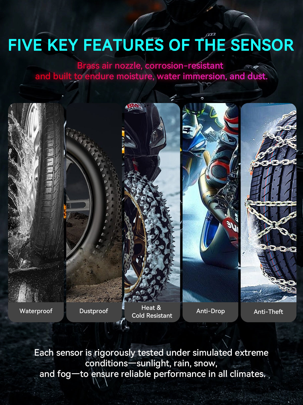 Spedal M04 Motorcycle Tire Pressure Monitoring System, Bluetooth TPMS for Motorcycles,Waterproof Wireless TPMS (2)