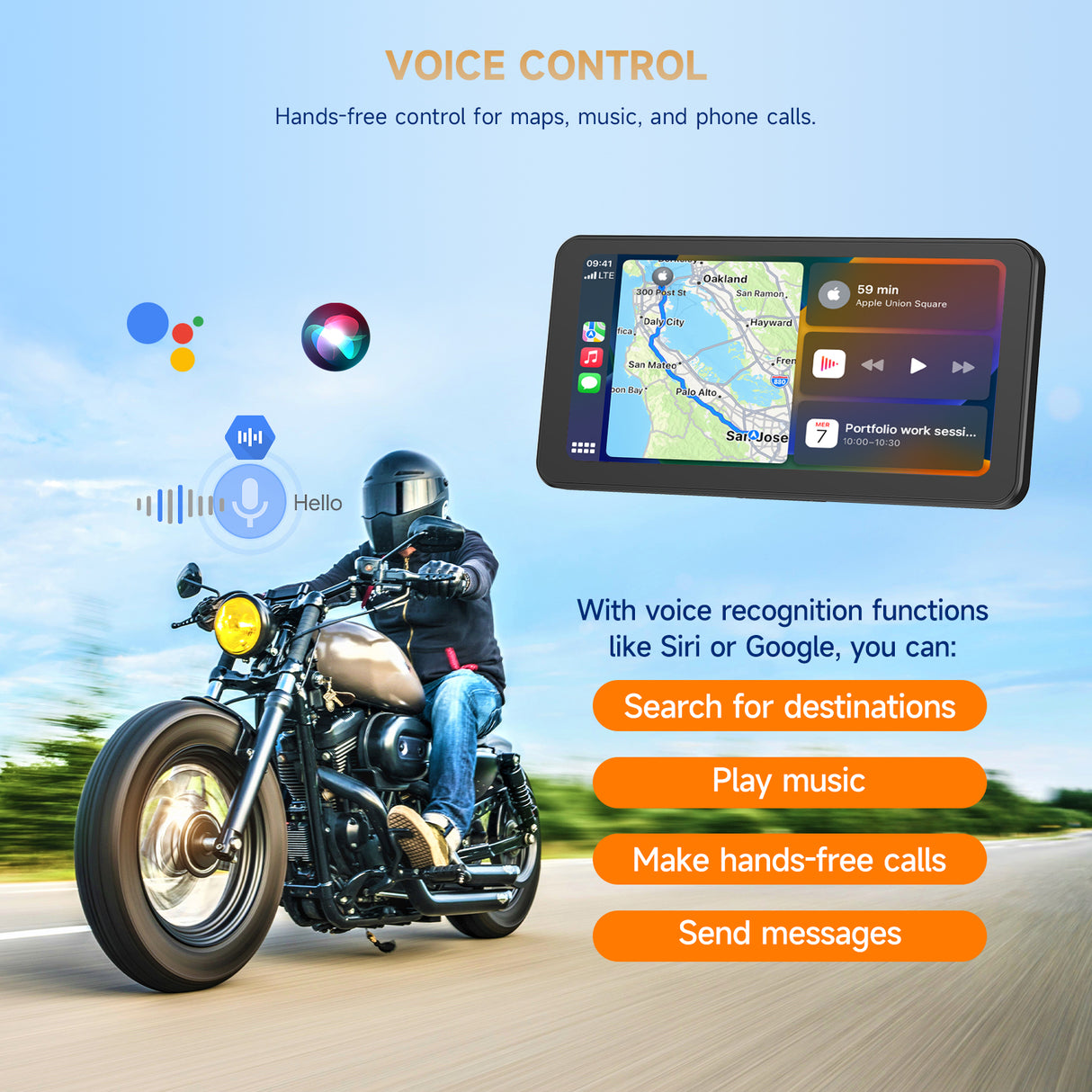 NaviCam L300-6.25 Inch Portable Mototorcycl Wireless Apple Carplay/Android Auto GPS Navigator