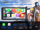Spedal CL871 6.25" Motorcycle CarPlay ＆ Android Auto Screen, TPMS, Quick-Release Anti-Theft Mount, Full Body Waterproof, GPS Navigation for Motorbike, Bluetooth, Siri/G00gle Assistant
