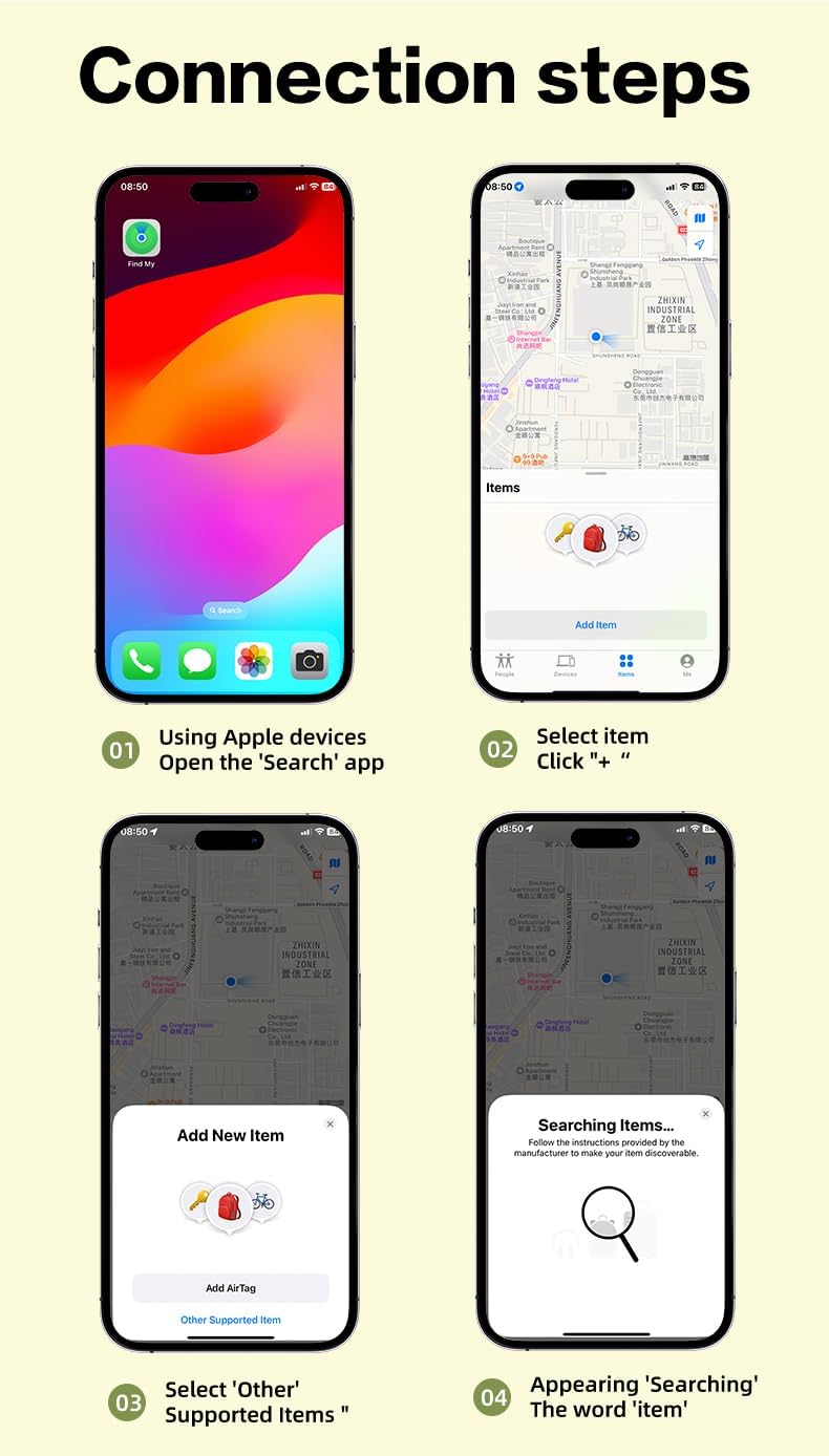 IP67 Waterproof Mini Tracker-AirTags-Works with Apple Find My (iOS Only) -Key Finder for Keys Kids Pets Car Luggage 2025 Upgrade