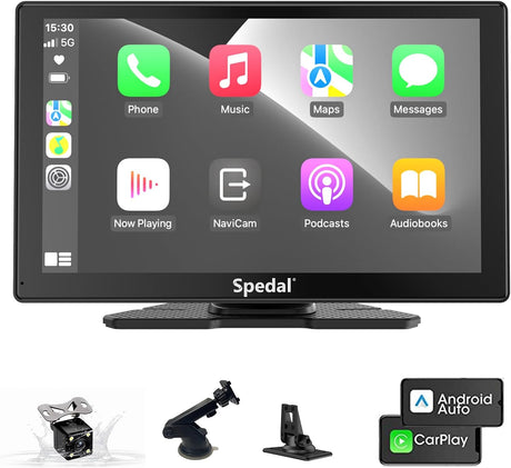 810L-9 Inch Wireless Carplay & Android Auto with 1080P Backup Camera, Portable Car Stereo with Car Play Touch Screen