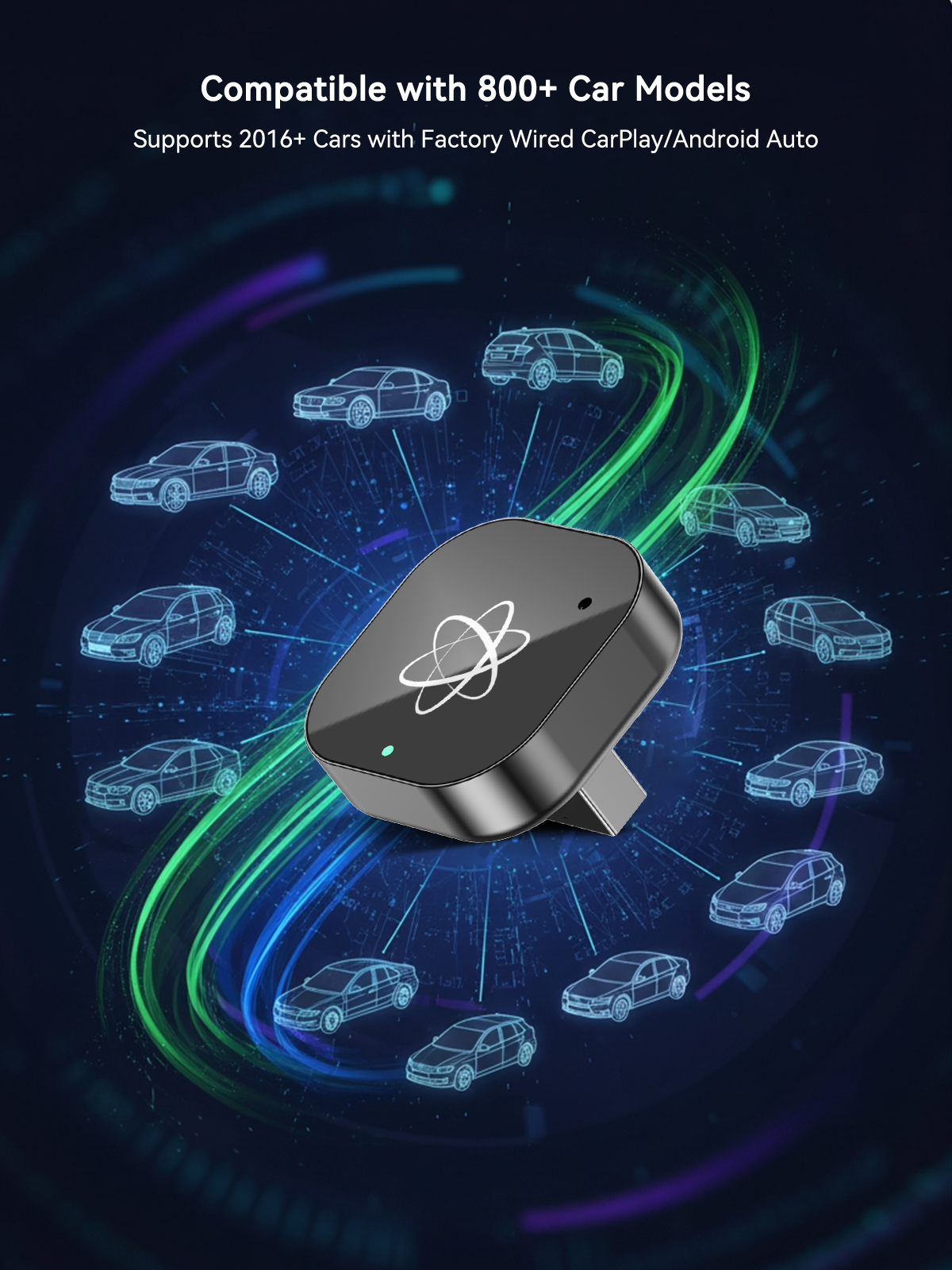 Spedal 323-6 Wireless CarPlay Adapter & Android Auto Dongle, for iPhone & A