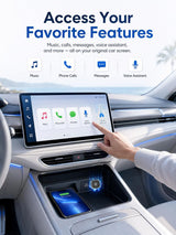Hyphoon Mini Wireless CarPlay & Android Auto Adapter, Low-Profile USB-A 2-in-1 Wireless Adapter for Factory Wired CarPlay/Android Auto Cars, Plug-in Once Auto Reconnect, 5GHz WiFi, USB-C Adapter Included