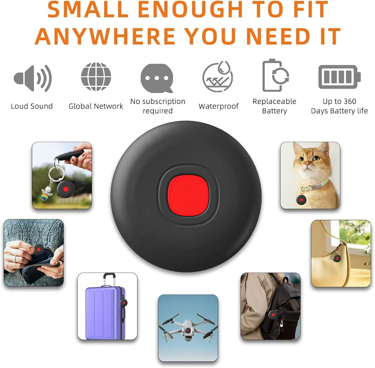 IP67 Waterproof Mini Tracker-AirTags-Works with Apple Find My (iOS Only) -Key Finder for Keys Kids Pets Car Luggage 2025 Upgrade