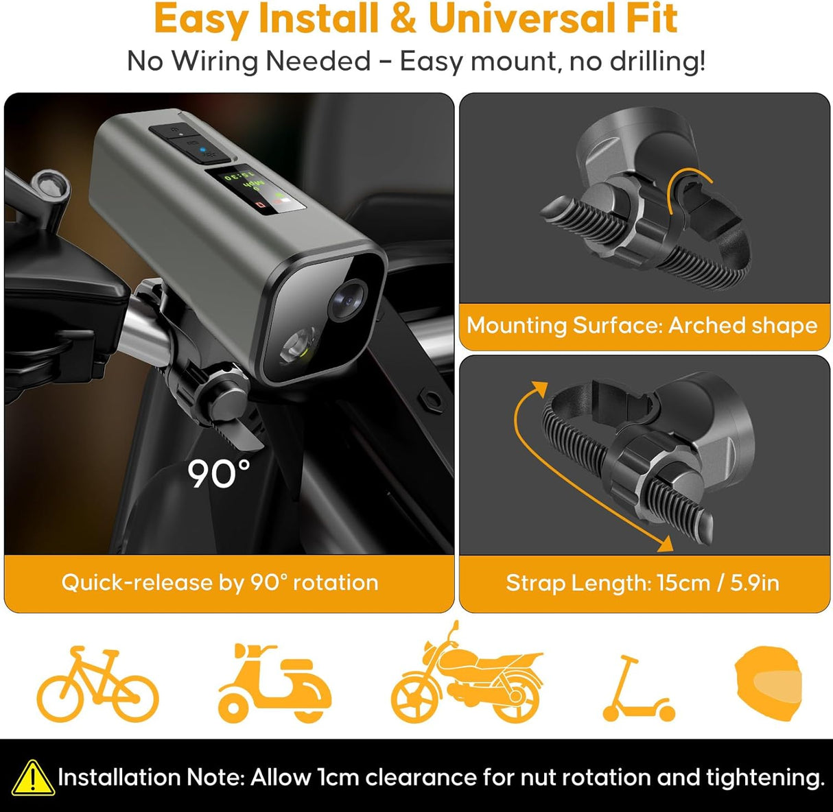 Spedal Multi-functional Bike Light with GPS Speed Display & 1080P Camera & App 64G Card