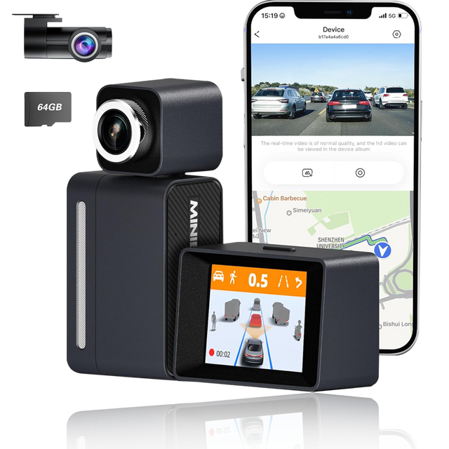 Kingslim D4 4K Dual Dash Cam with Built-in Wi-Fi GPS, Front 4K/2.5K Rear  1080P D