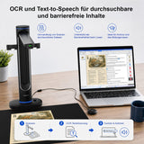 VIISAN S48 Duo Overhead Book Scanner - A2/A3 Large Format, Dual 48MP, 600 DPI with OCR & Text-to-Speech for Archiving and Distance Education