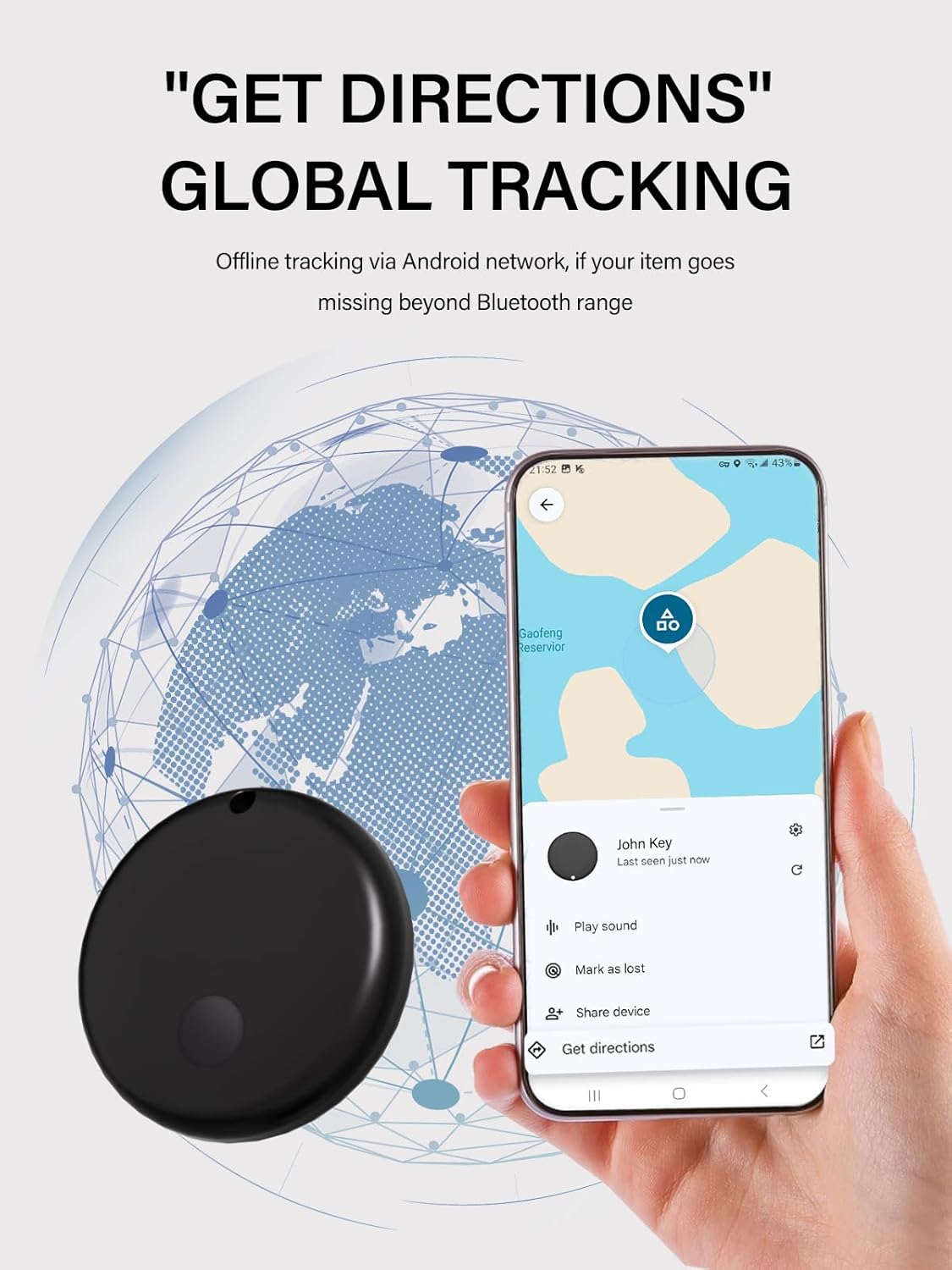 Android Smart Tags Bluetooth Tracker – 2/4-Pack , Works with Google Find My Device, Locator for Keys, Wallet Luggage For Android