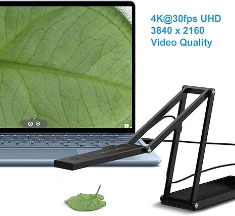 VIISAN P4U 13MP 4K UHD Document Camera & Webcam with Built-in Microphone, USB Visualiser A3-Size, LED Light, AutoFocus, Multi-Jointed Design, Fold, for Distance Teaching & Live Demo-Windows, macOS