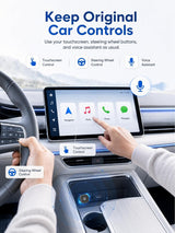 Hyphoon Mini Wireless CarPlay & Android Auto Adapter, Low-Profile USB-A 2-in-1 Wireless Adapter for Factory Wired CarPlay/Android Auto Cars, Plug-in Once Auto Reconnect, 5GHz WiFi, USB-C Adapter Included
