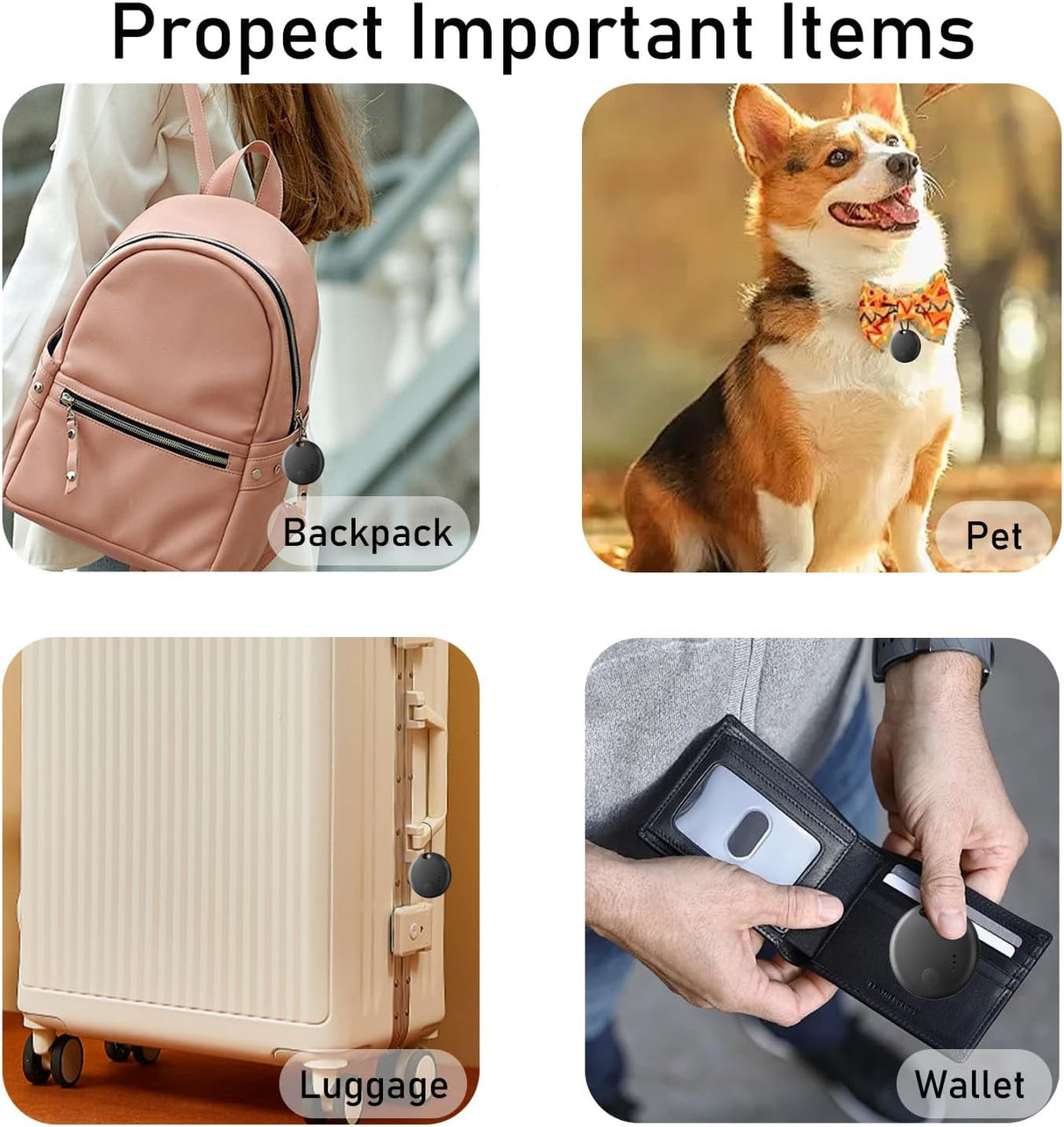 AirTags – 1/2/4 Pack Bluetooth Item Finders Compatible with Apple Find My App, Tracker for Kids, Luggage, Keys (iOS Only)