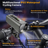 Spedal Multi-functional Bike Light with GPS Speed Display & 1080P Camera & App 64G Card