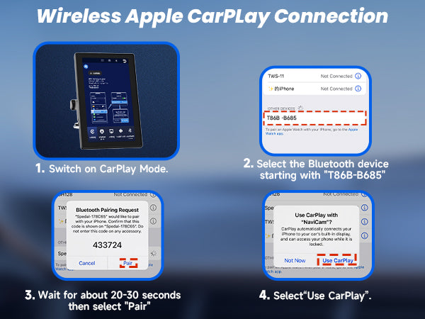 Spedal-CL798-7'' Apple CarPlay Screen with Android Auto Portable Touchscreen with Portrait & Landscape Modes Magnetic Bracket