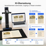 VIISAN S48 Duo Overhead Book Scanner - A2/A3 Large Format, Dual 48MP, 600 DPI with OCR & Text-to-Speech for Archiving and Distance Education
