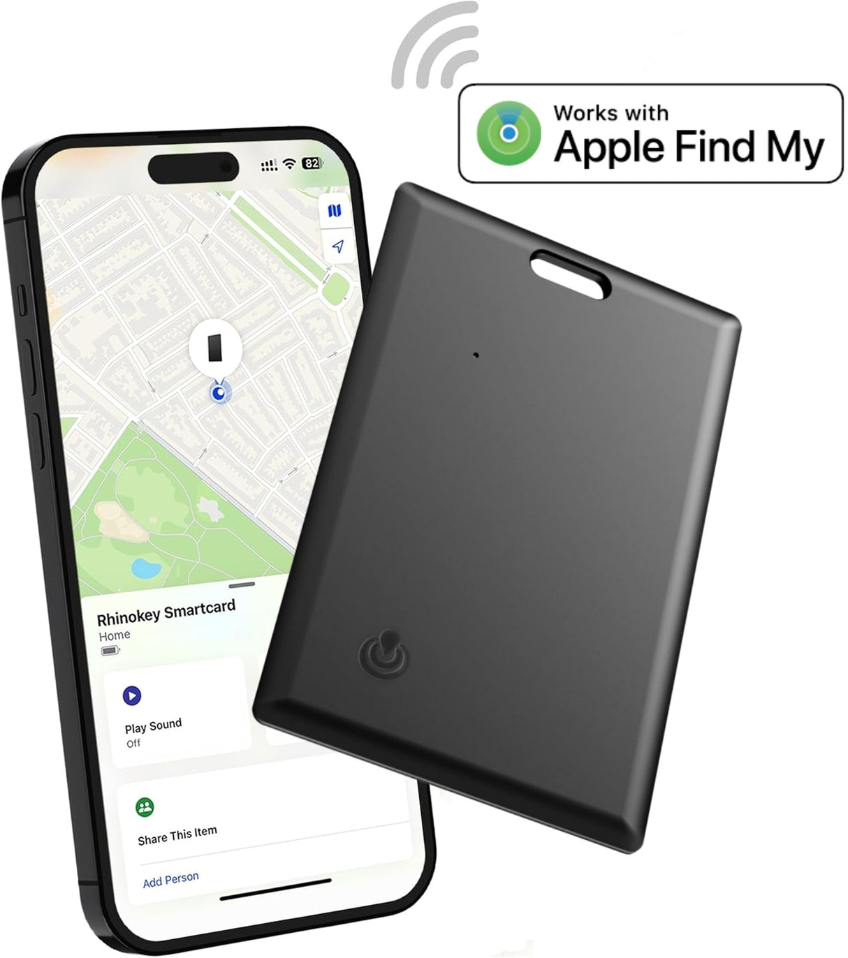 2025 Upgrade Bluetooth Smart Tracker Card -Wallet Key Bag Finder -Slim Design Works with Apple Find My (iOS Only)