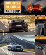 Minieye C2M-4K+1080P Dash Cam Antaŭa kaj Malantaŭa kun ADAS 