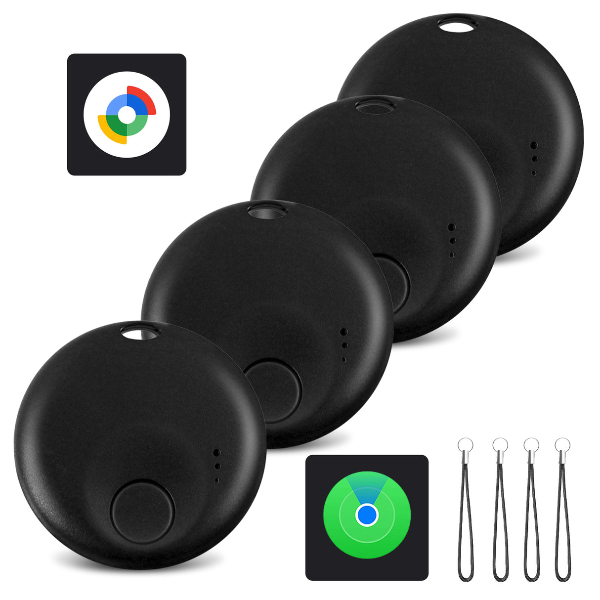 2-in-1 Bluetooth Tracker for Android or iOS AirTag| For Wallet, Bag, Pet | Anti-Lost Finder, Smart Tag for Keys