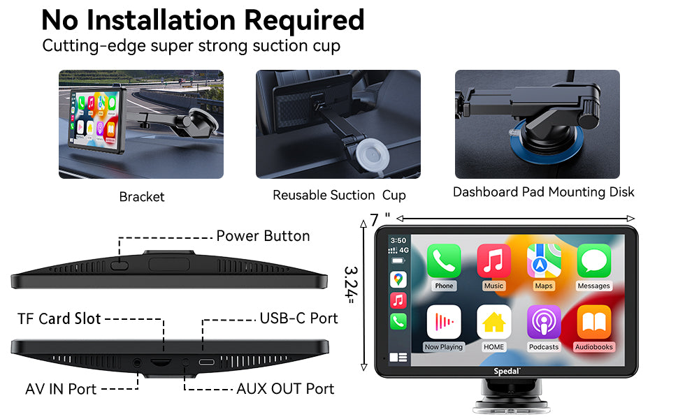 Carplay/android Auto Motorcycle Navigator Adapter Bracket Support 