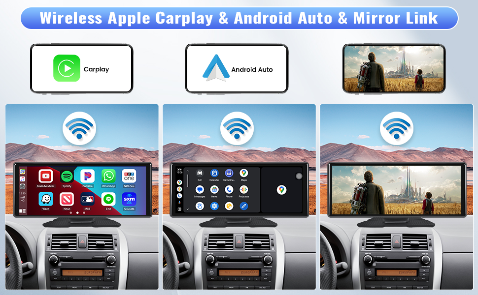 Spedal A830-10.26" Android Monitor 2+32G Android Auto Bluetooth & 1080P Rear Cam