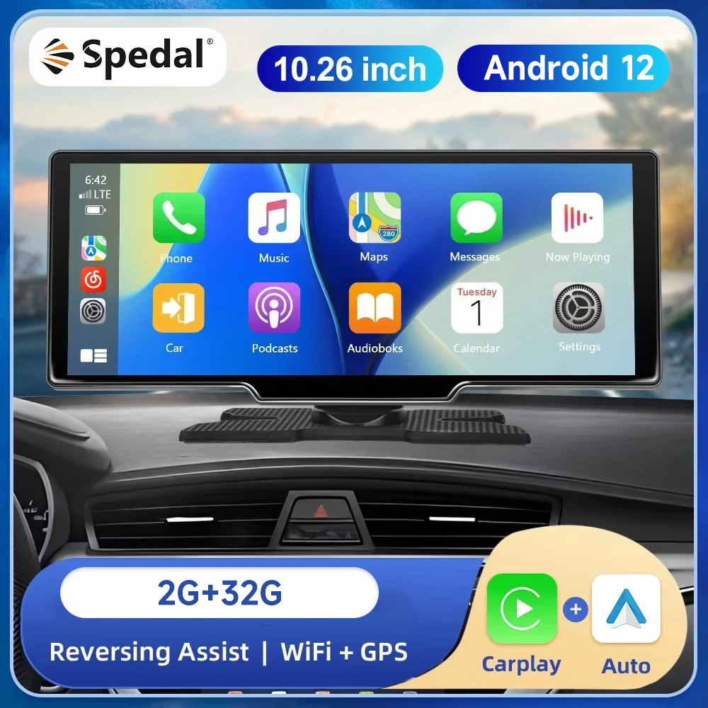 Spedal A830-10.26" Android Monitor 2+32G Android Auto Bluetooth & 1080P Rear Cam