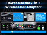 2-in-1 with USB interface Wired to Wireless CarPlay Adapter & Android Auto Adapter