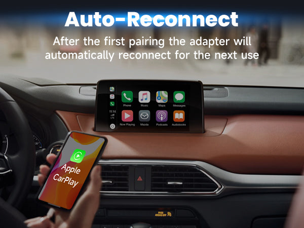 2-in-1 with USB interface Wired to Wireless CarPlay Adapter & Android Auto Adapter