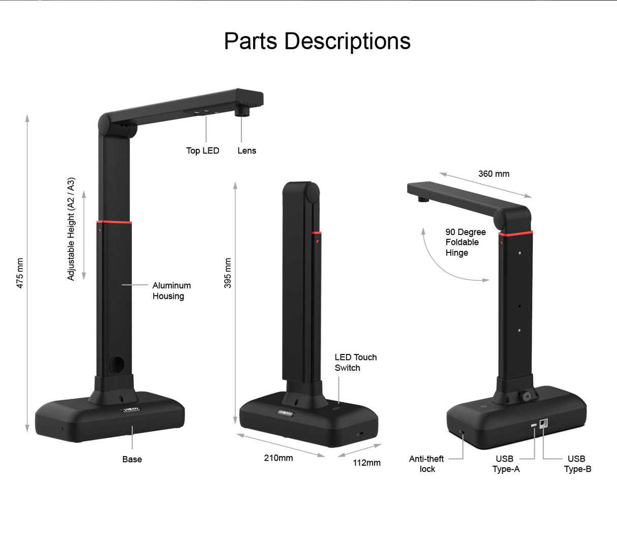 VIISAN S21 Large Format Book & Document Scanner, Capture Size A2/A3, 26MP USB Document Camera with Auto-Flatten, Fingerprint Removal Technologies, Multi-Language OCR, Compatible with Windows & macOS