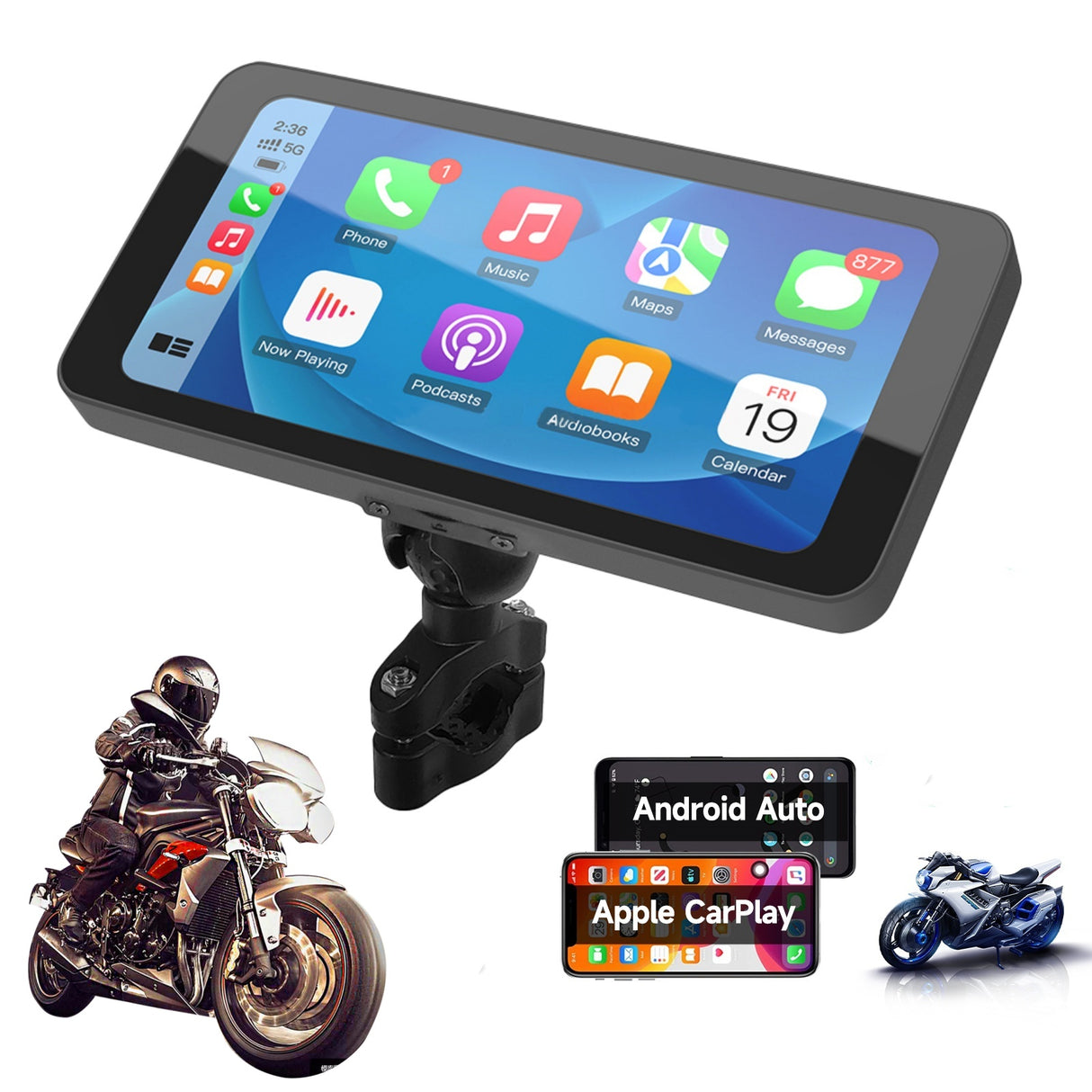 L300 -6.25 Inch Portable Mototorcycl Wireless Apple Carplay/Android Auto GPS Navigator