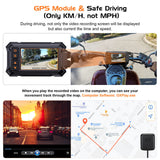 Motorcycle Dash Cam GPS WIFI Waterproof Rear Front 1080P G-Sensor