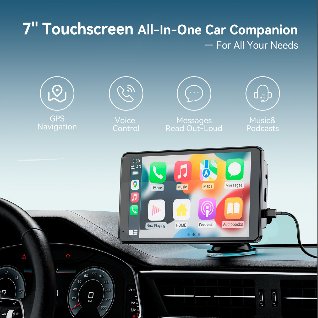Wireless Apple CarPlay and Android Auto Car Stereo, 9.3'' IPS Touchscr