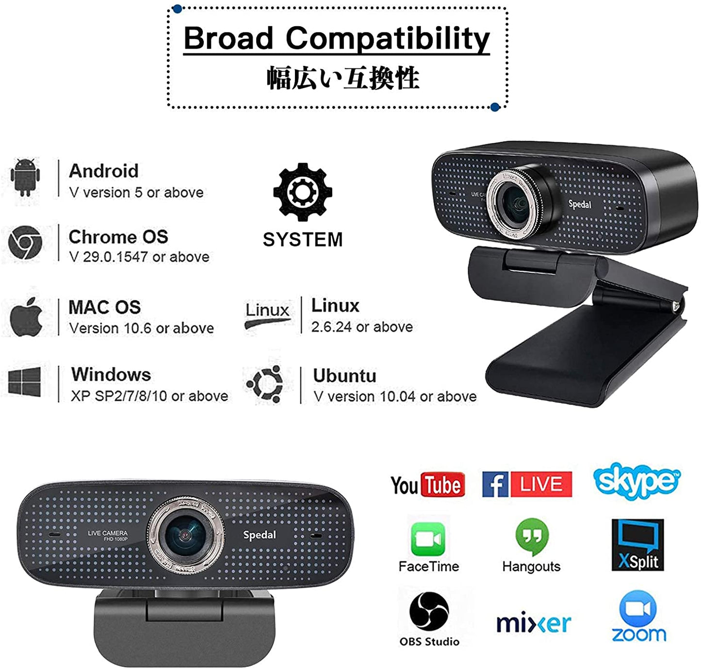 Spedal 922 Webcam for Streaming HD 1080P PC Camera with Microphones Compatible with Xbox One MacBook Windows and OBS Twitch YouTube