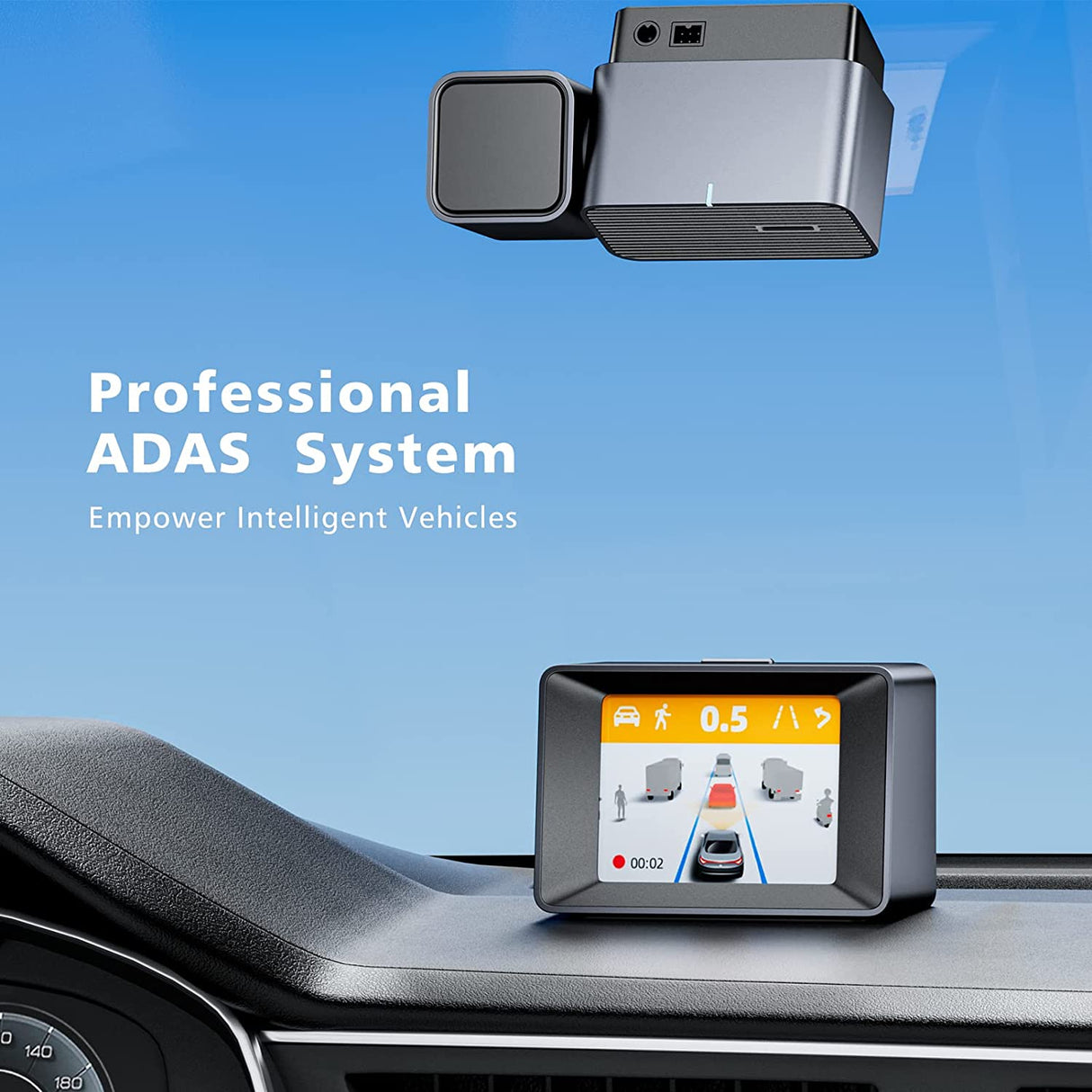 MINIEYE 4K Mini Dash Cam with ADAS, Front ＆ Rear Dash Cameras, 170° Wide  Angle, WDR, Night Vision,APP OTA Update