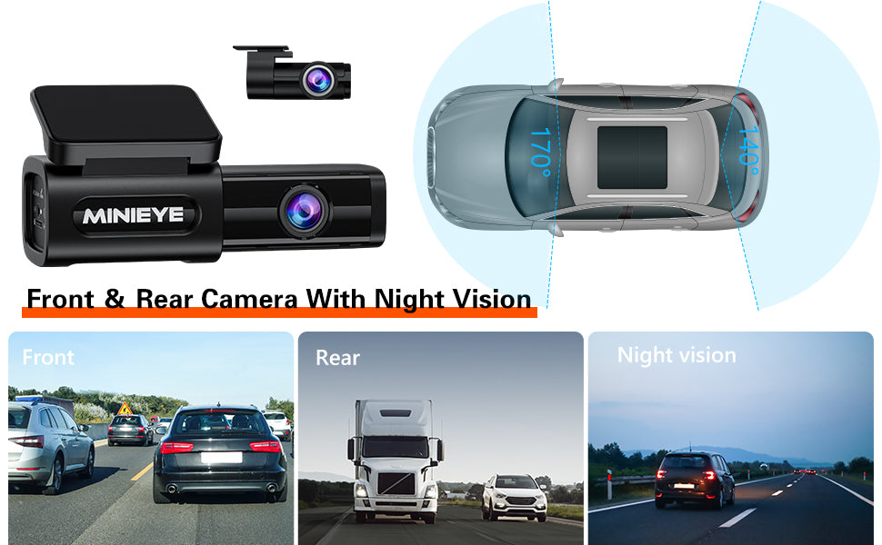 Minieye C2M-4K+1080P Dash Cam Front and Rear with ADAS – Spedal-Store
